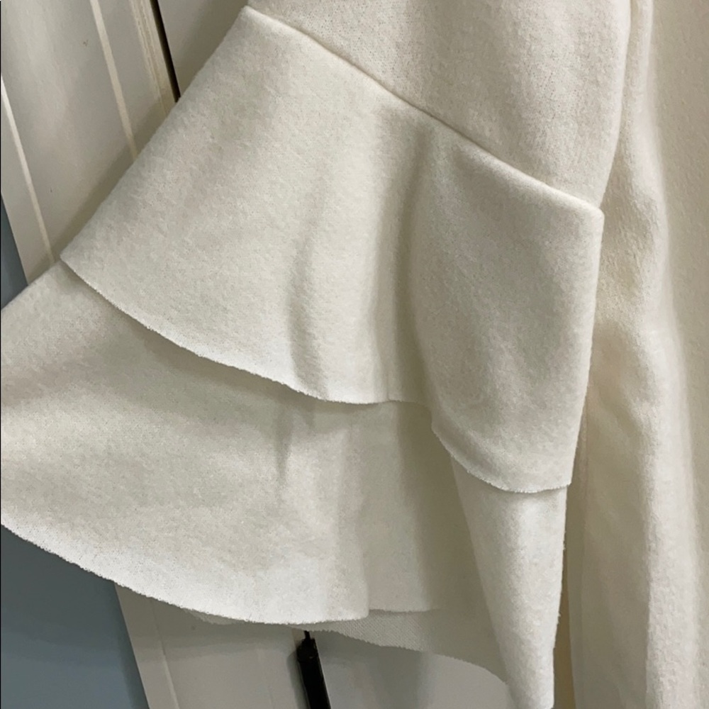 Beautiful Cream Sweater With Flutter Sleeves - image 2